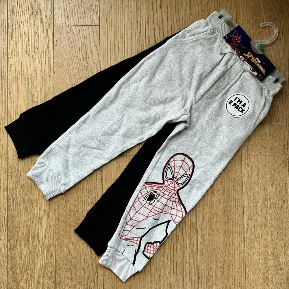 2 Spider-Man Boy's Toddler 2PC Jogger Pants Set NWT - Size 5